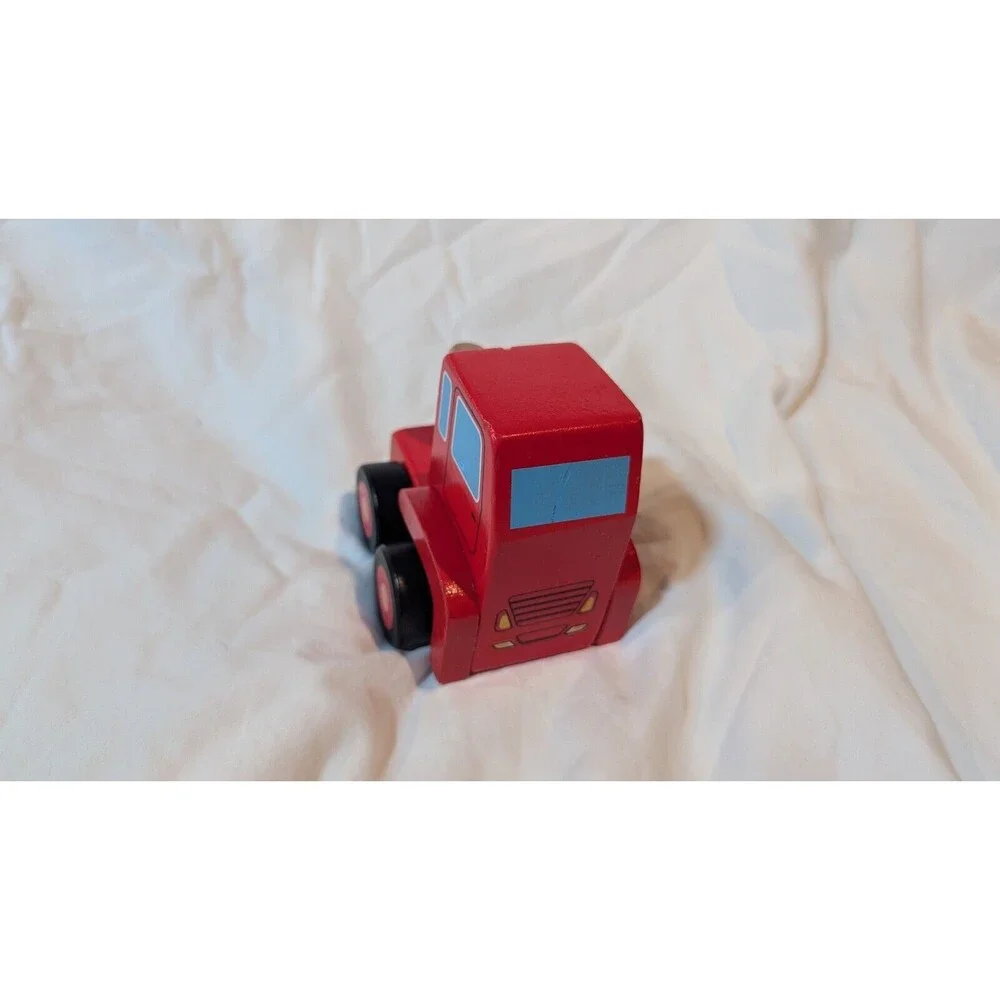 Carters Wooden Car Hauler Carrier Truck and Trailer w/4 Cars